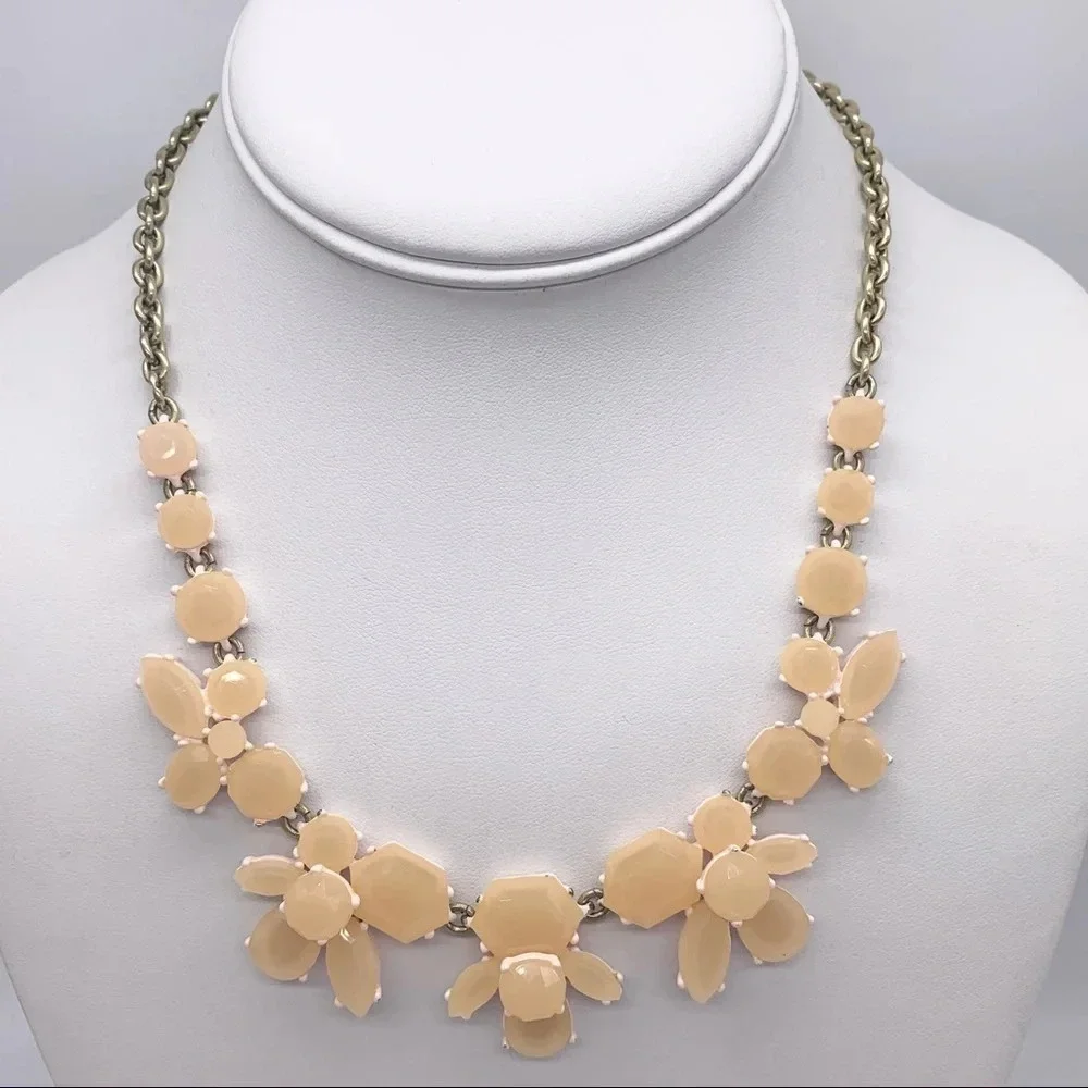 J. Crew Peach Pink Faceted Necklace